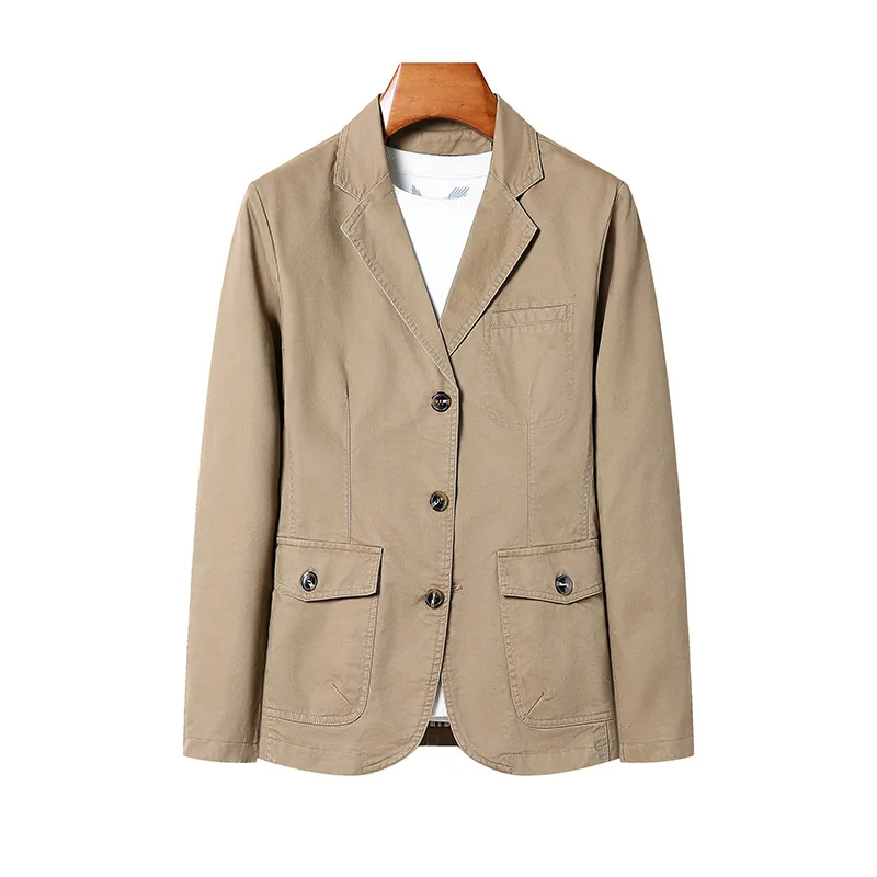 2026 Casual Suit Men's Spring-Autumn New Style Washed Cotton Casual Suit for Business Jacket Men Asian Size
