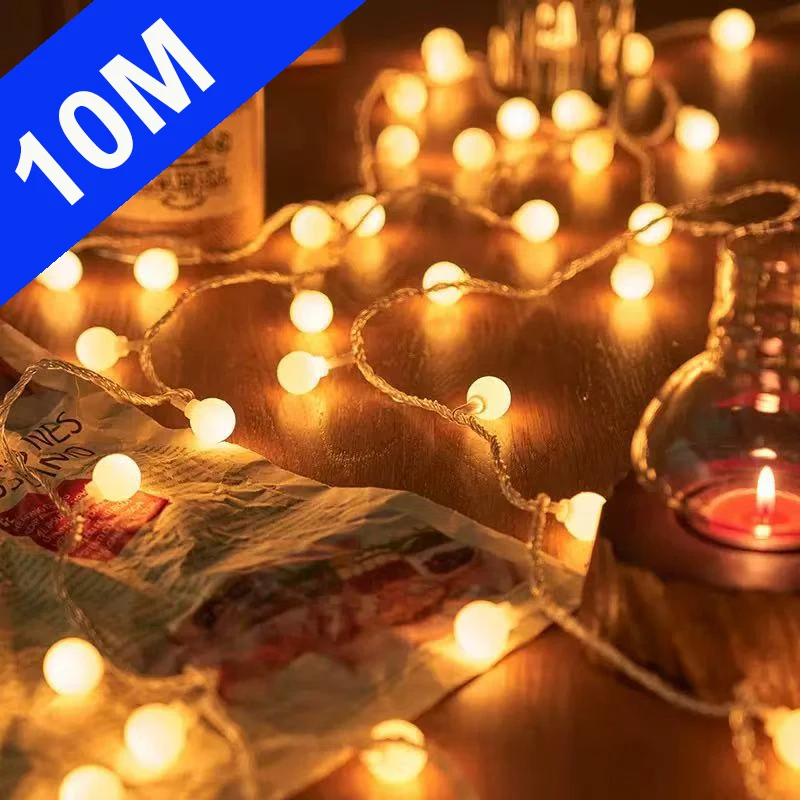 Guirlande lumineuse de Noël extérieure étanche 5V, boules lumineuses féeriques USB, guirlande de lum