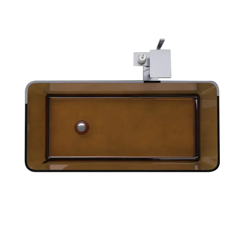 Household independent integrated thermal insulation hotel  transparent resin bathtub
