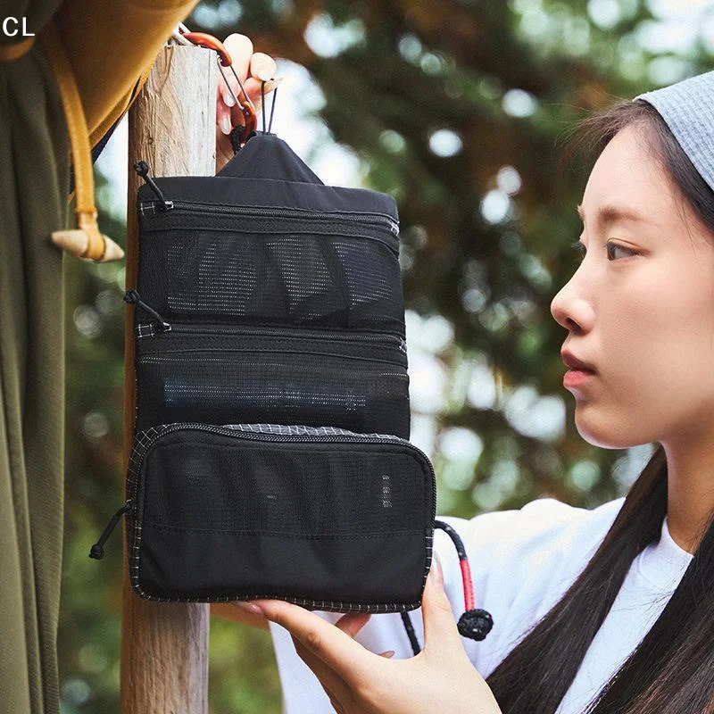 Portable Waterproof Hanging Toiletry Bag Multiple Compartments For Hiking Camping Travel Ultralight Organizer Storage Bags
