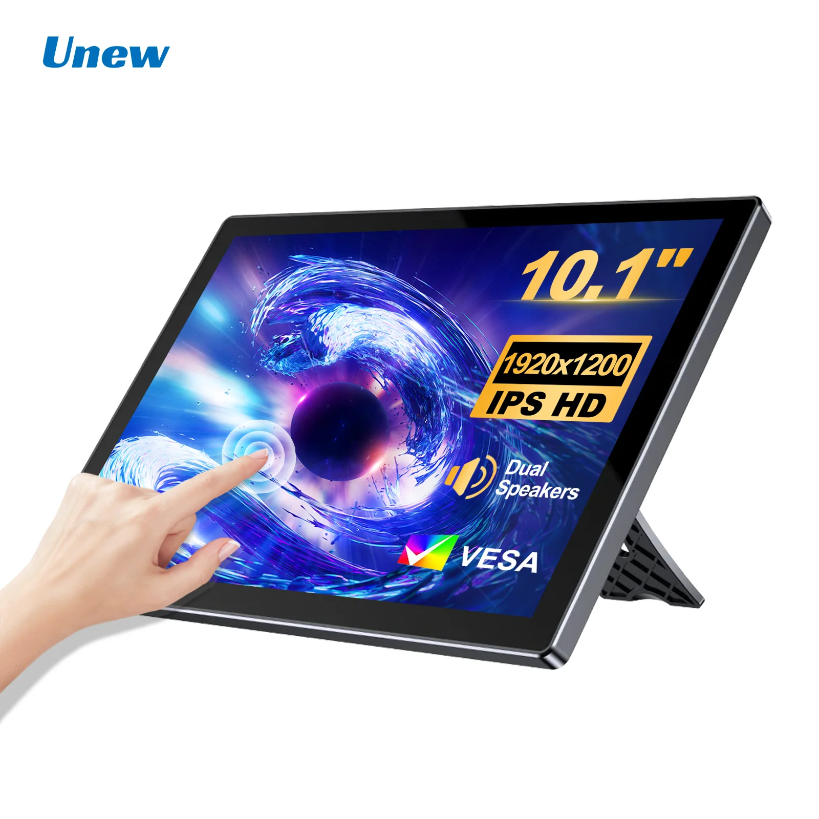 10,1 inch Touch draagbare monitor 1920x1200 scherm IPS LCD 5-punts touchscreen Dubbele luidspreker Type-C HDMI USB-C voor autocomputer