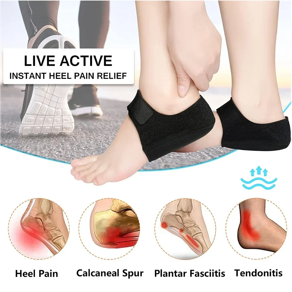 Silicone Gel Heel Cup Cushion Shock Absorption Shoe Pads for Plantar Fasciitis Spurs Moisturising Foot Care Protector Inserts