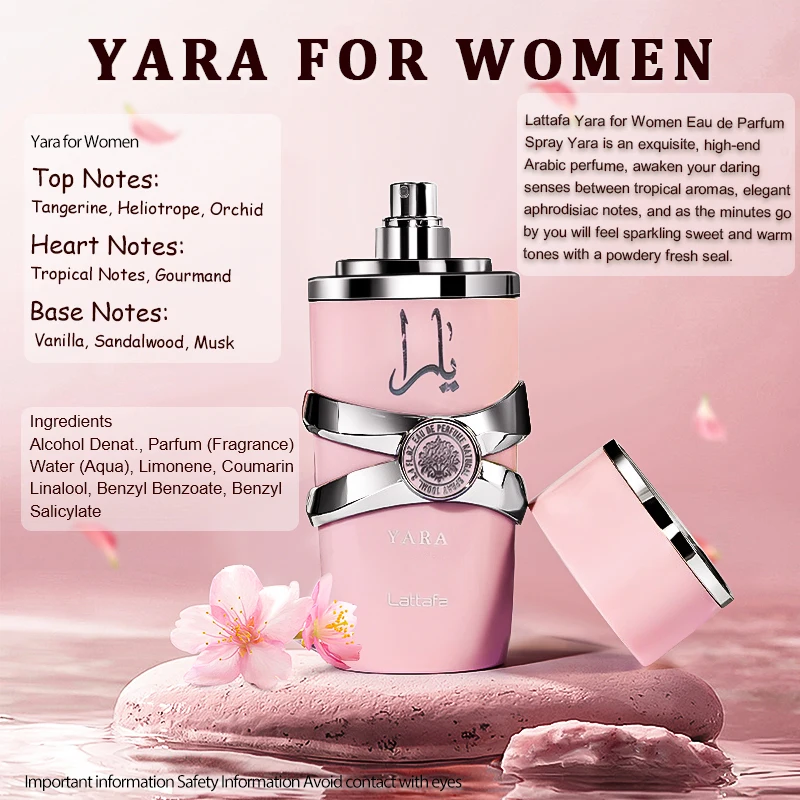 100ml Original Yara Candy Moi Tous Women\'s Perfume Spray High Quality Long Lasting Fragrance Arabian Perfume Light Fragrance