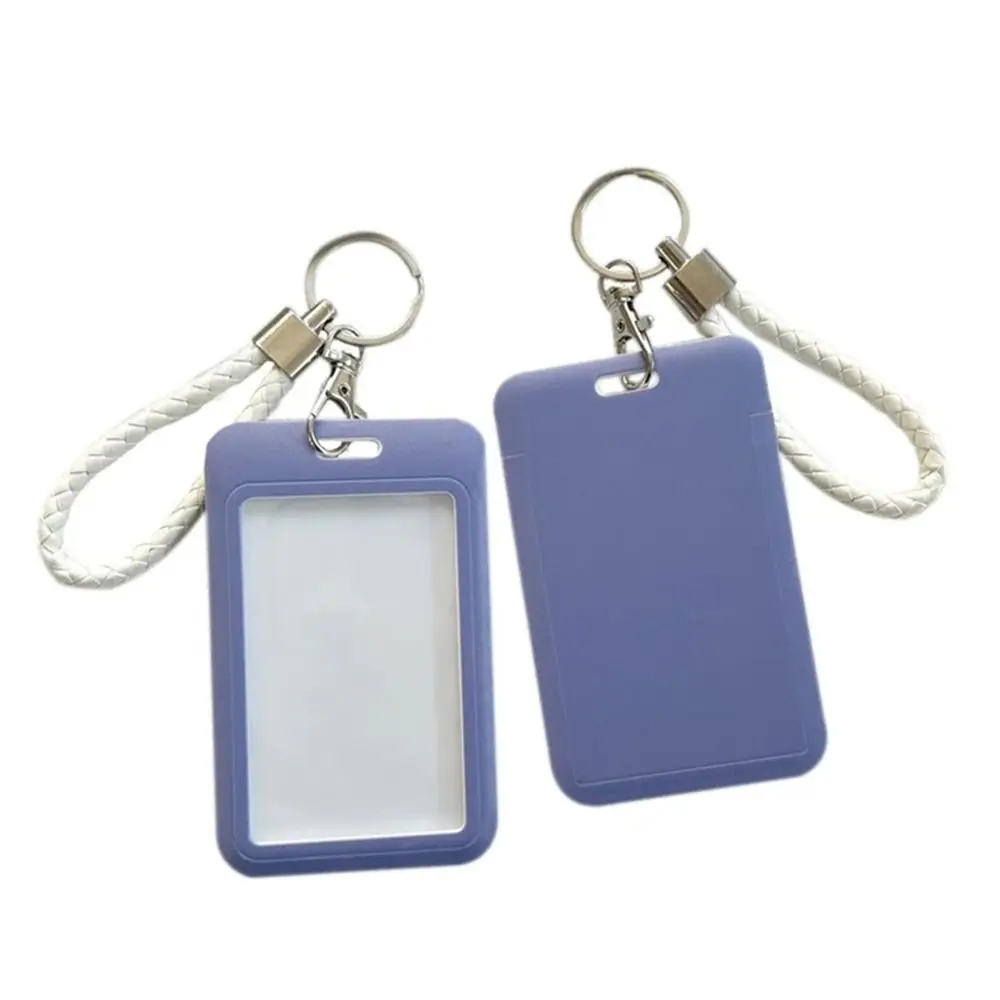 

School Supplies Office Work Card Key Chain Keyring Business ID Card Protective ID Card Holders Bus Card Cover Badge Holders