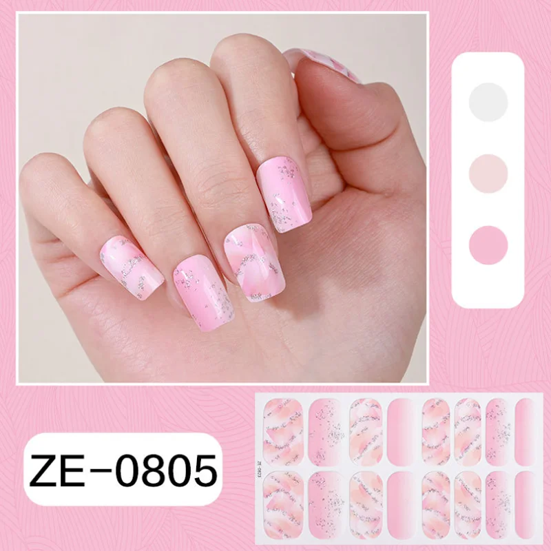 Zomer Franse nagelstickerstickers Volledige dekking Zelfklevende nagellak Wraps Nail Art Decoratie Schoonheid Nail Slider uñas postisas