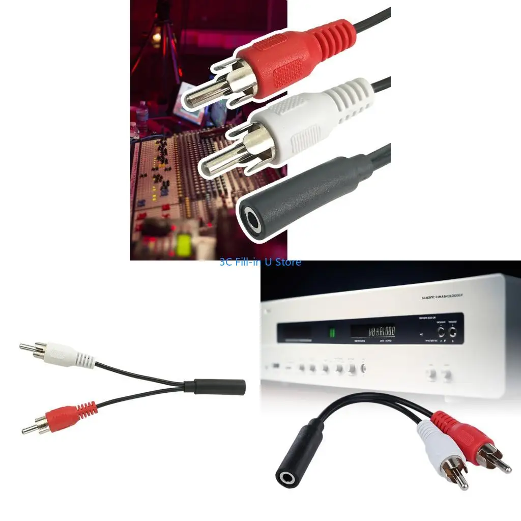 G8TA 3.5mm to 2RCA Sound Cable 3.5mm Female to 2RCA Male Y Splitter Sound Stereo Cord