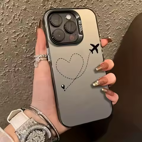 Line Heart Airplane Phone Case for Samsung Galaxy S25 S24 Ultra S23 S22 S21 FE Plus S20FE A34 A35 A55 A53 A54 A55 Cover