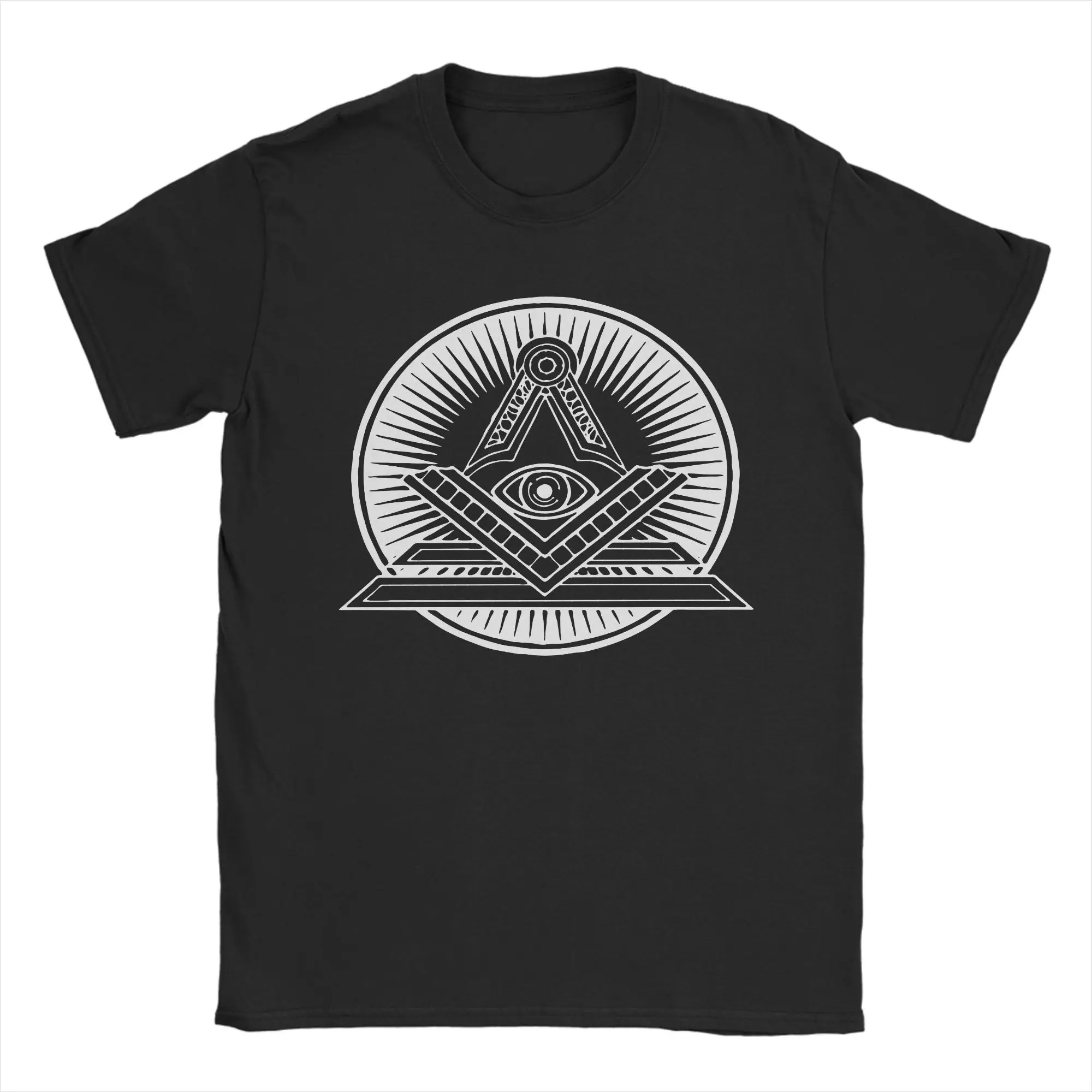 Novelty Illuminati Design Rounded Tshirts For Men Women Cotton Short Sleeve Eye of Providence Round Neck Summer Tops