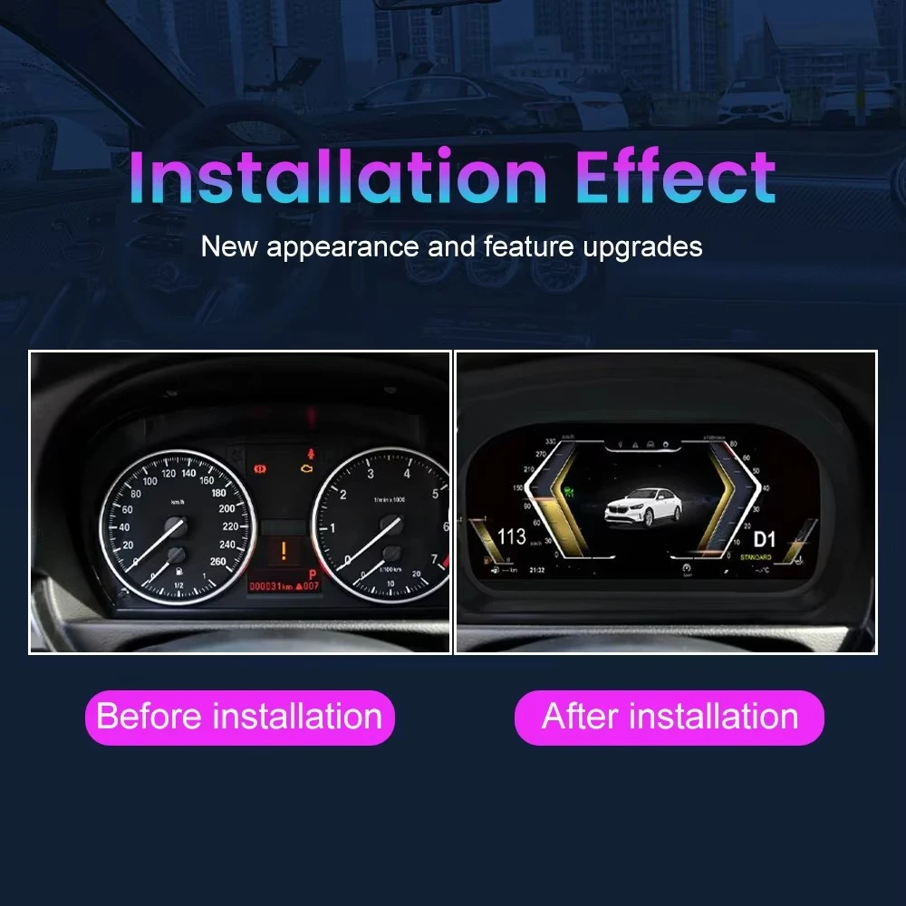 Cluster cruscotto digitale LCD per auto da 12,3 "per serie 5 E60 2004-2009 Sistema CCC Pannello strumenti Tachimetro Cockpit virtuale