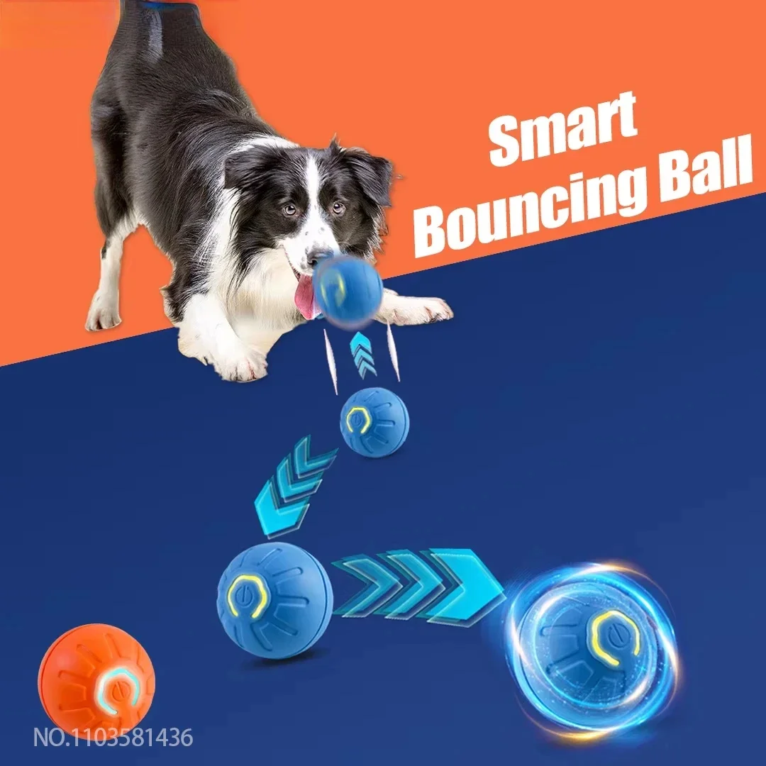 New Smart Pet Toy Ball Electric Interactive Game Automatic Jumping Rolling Ball Rechargeable Moving Puppy Cat Entertainment Toy