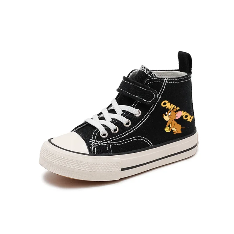 Canvas Disney Children Print Four Seasons Sport Boys Tennis Shoes Kids Girls Tom and Jerry High-top Casual Cartoon comfort Shoes