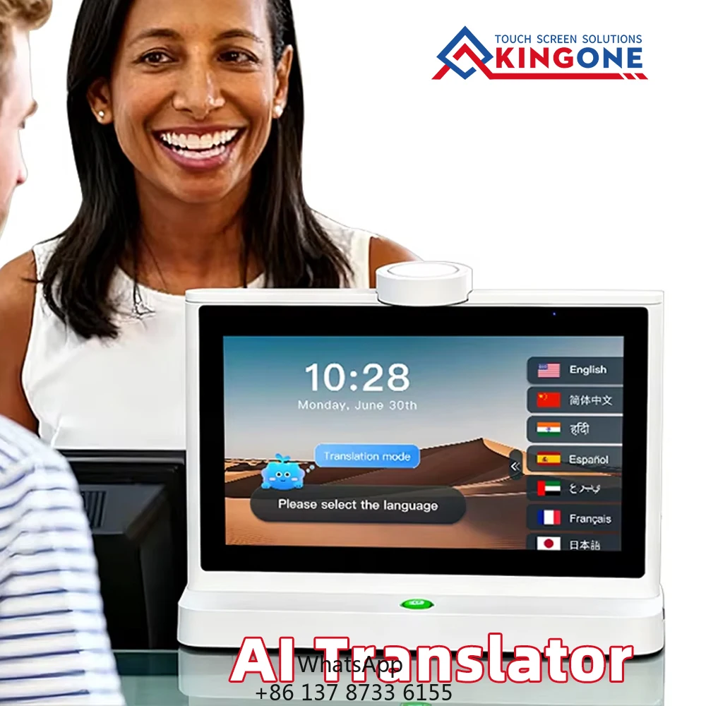 26 Languages 10.1 Inch Smart AI Translator Machine Dual Touch Screen IPS LCD Android System 4G WiFi Voice Language Translation