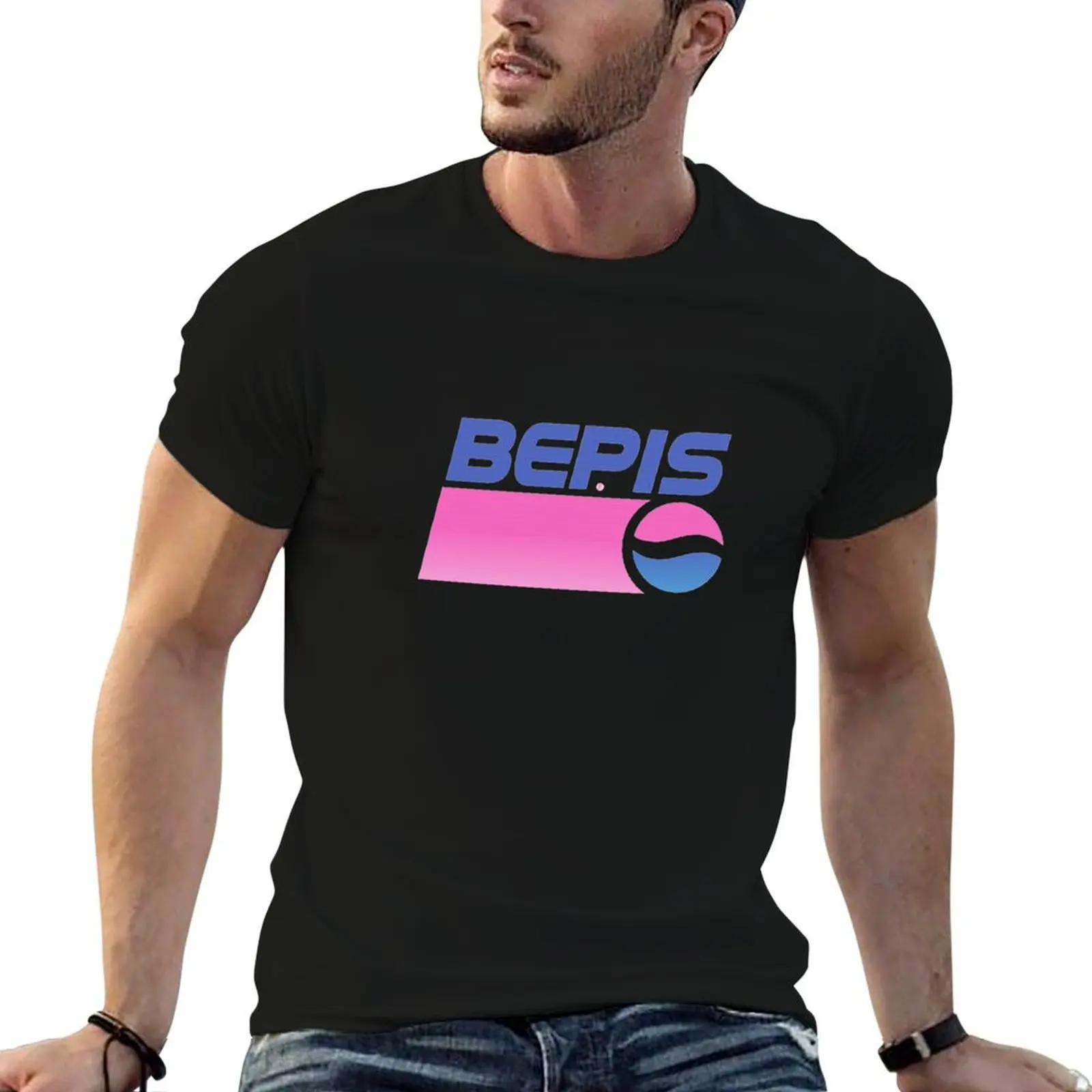 تي شيرت Bepis الجمالي للرجال، تي شيرت أبيض للرجال، تي شيرت صيفي، تي شيرت عادي للرجال #4