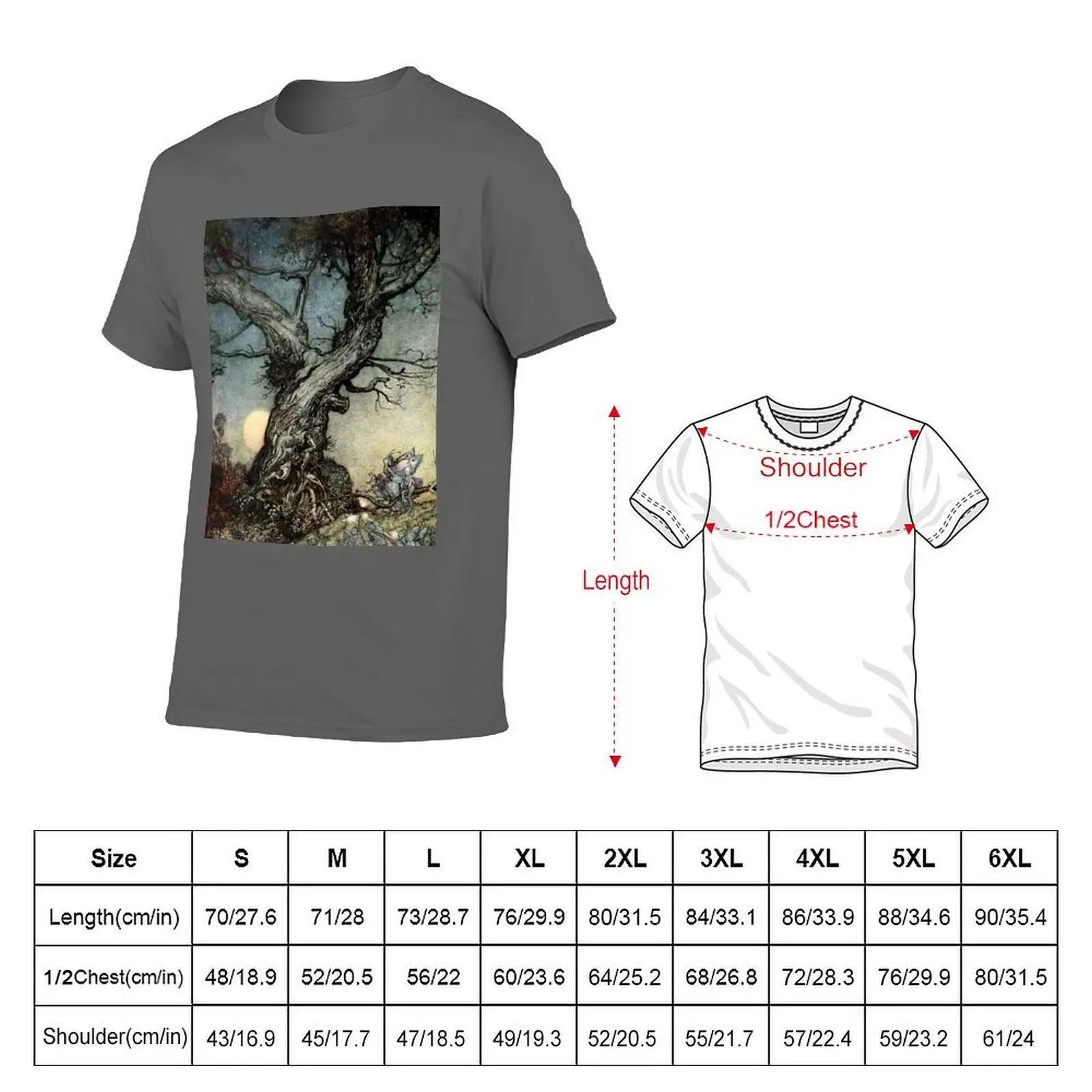 Imagina Rackham Folk Tree Fairy - Arthur - T-Shirt Urban Style Casual Short Sleeve Top