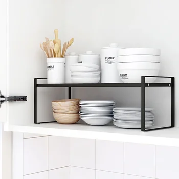 Steel Kitchen Dishes Bowl Storage Rack Kitchenware Utensils Drainer Shelf Cabinet Over…