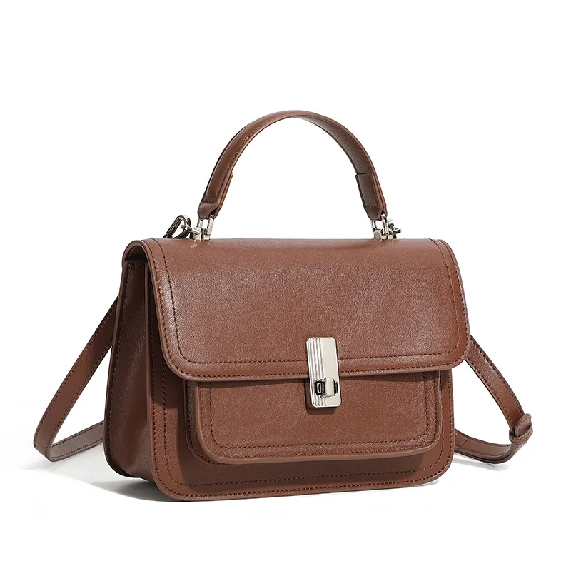 

New Brand Designer Women's Genuine Cowhide Leather Shoulder Handbag Lady Luxury Motorcycle Bag Girls Daily Versatile Crossbody