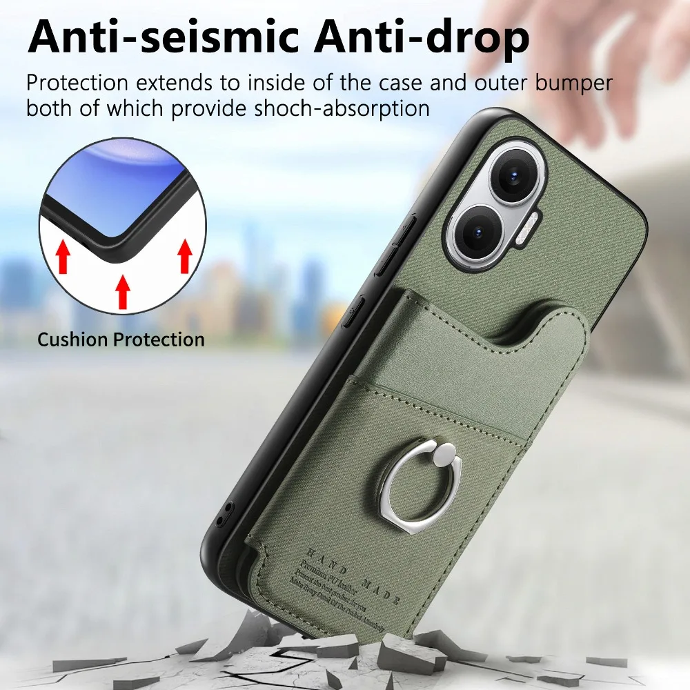 For Poco X8 Pro Max F7 M7 Pro F8 Ultra 5G Luxury Case Leather RFID Card Ring Back Panel Xiaomi Poco X7 Pro X 8 F7 M8 Maget Cover - view 4