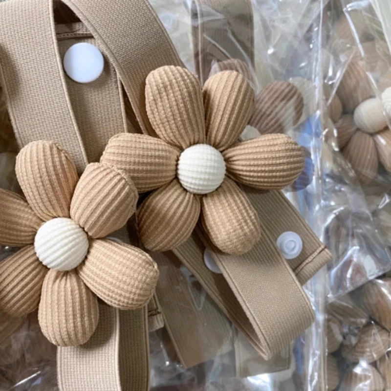 2pcs Flower Curtain Strap Pair Creative Cotton Curtain Folding Rope Small Fresh Cute Buckle Strap Decorative Accessories
