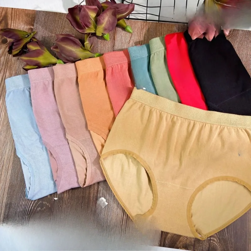 Plus Size Seamless Panties Briefs Organic Underwear in Retro Palette Ultra Stretch Comfort  Booty Sculpting agFull Covere