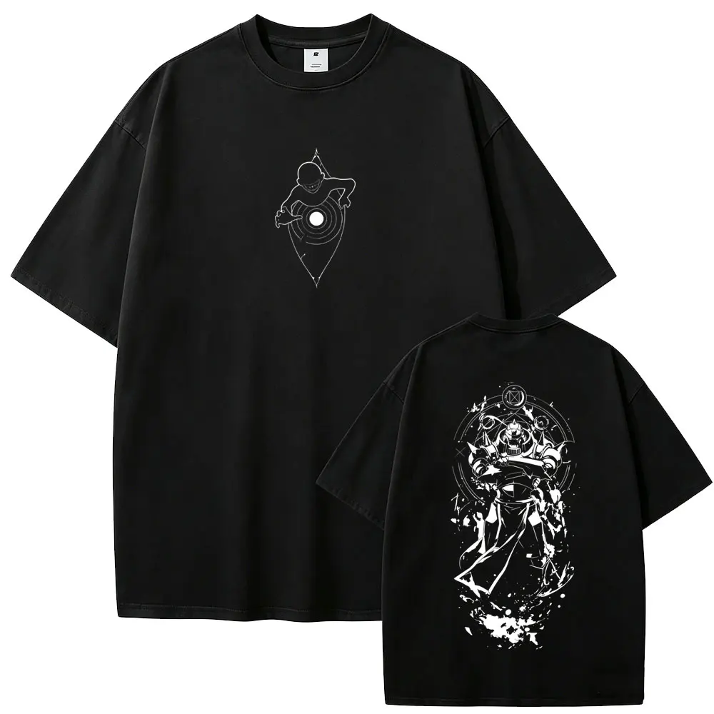Anime Fullmetal Alchemist Edward Elric and Alphonse Elric Graphic T-shirt Men Women Manga Summer Retro T Shirts Men's Streetwear