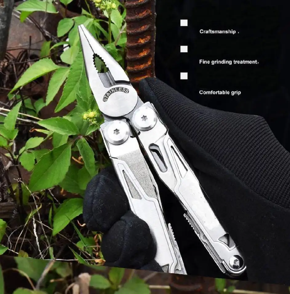 Daicamping DL12 Clip Multifunctional Clamps 7CR17MOV Folding Knife Tools Multitools Cable Camping Gear Multi Pliers Multi-tool