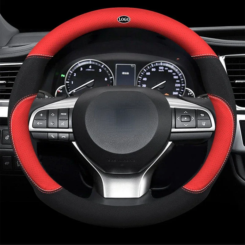 Suitable for Lexus RX350 LX GX LM es300h nx300 LX570 ux200 ct200h 2019 2020 38cm leather automobile steering wheel cover