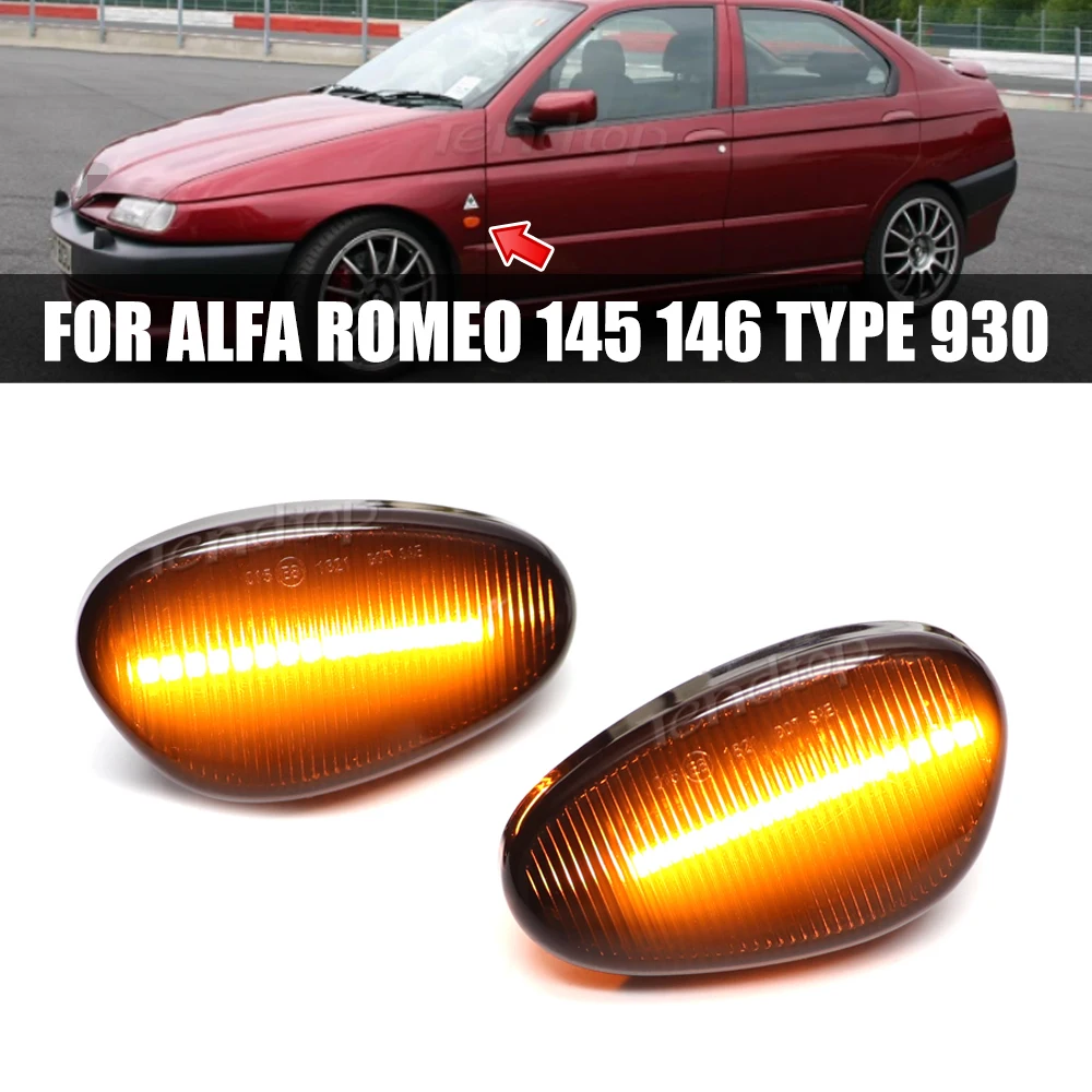 LED Dynamic Turn Signal Light Side Marker Lamp Indicator Blinker Amber For Alfa Romeo 145 930A 146 930B 1994-1998 1999 2000