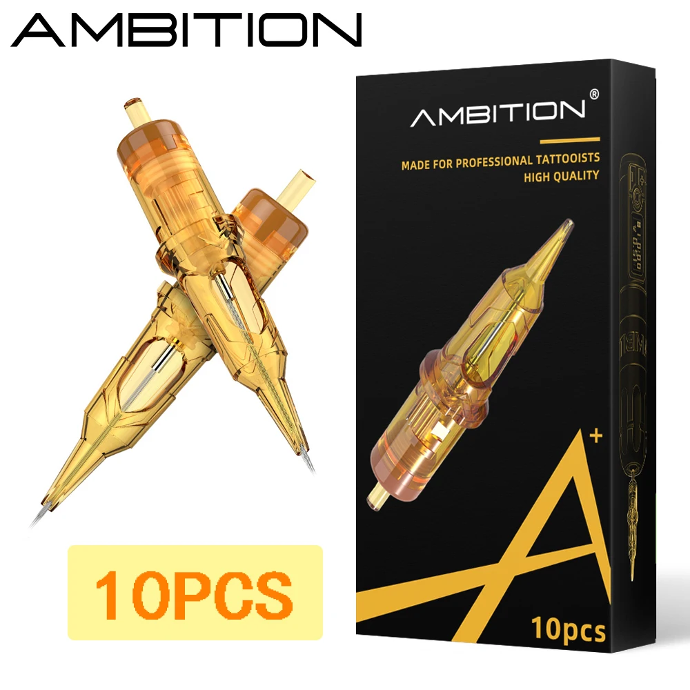 Ambition Glory 10pcs RL/RM Tattoo Ink Cartridge Round Liner Shader Curved Magnum Tattoo Needle 1RL 3RL 5RL 7RL 9RL 7rm 9rm 13rm
