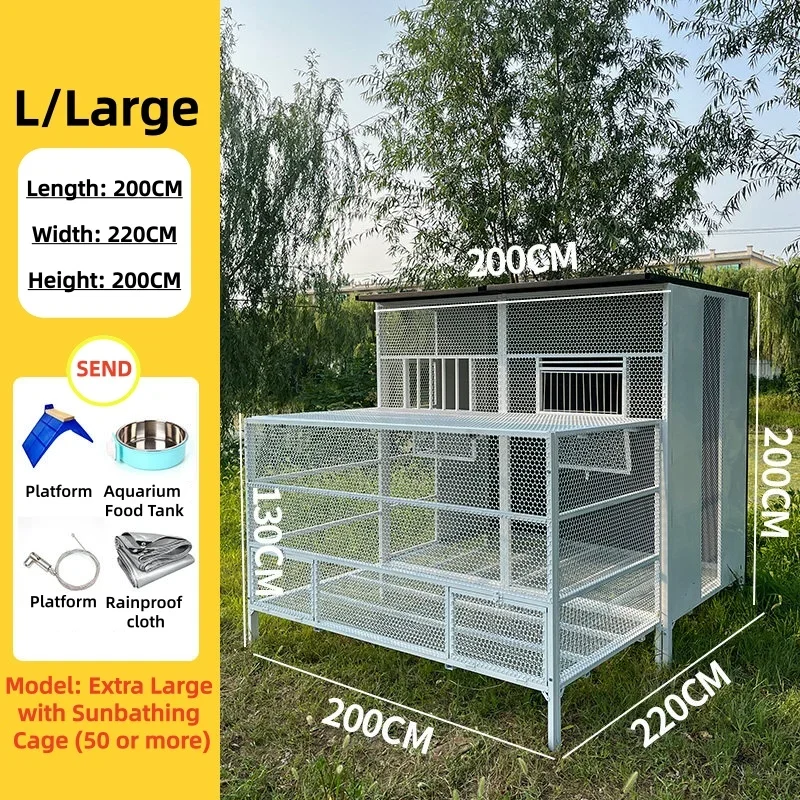 Large Outdoor Metal Pigeon Loft Breeding Pigeon Cage Racing Pigeon House with Flying Aviary