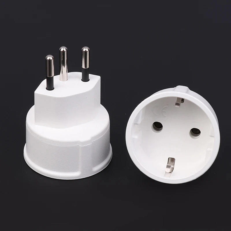 1Pc 3Pin Swiss Plugs Adaptor Swiss Plugs Turn To French Plugs 250V Embedded Swiss Adapter Converter Plug EU DE Germany Socket