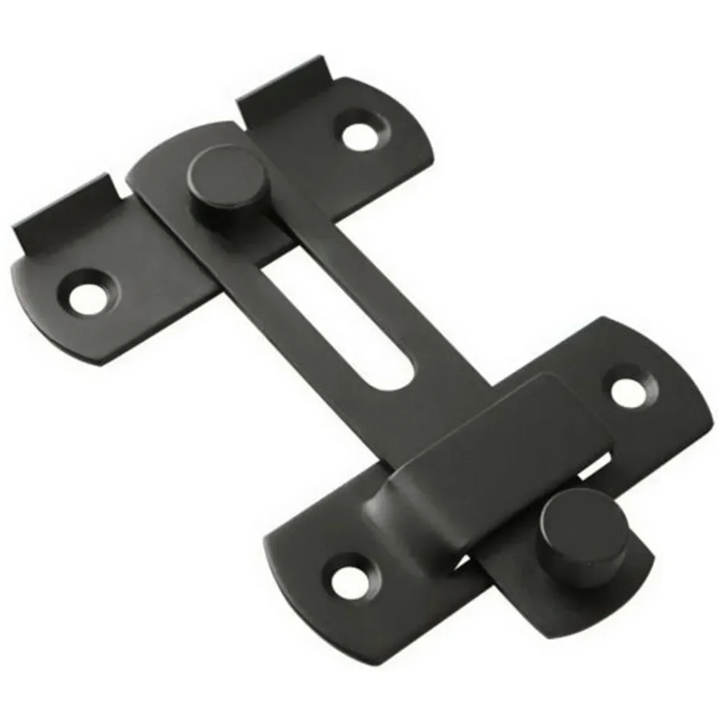 Stainless Steel Matte Black Door Latch Locks,Bifold Slide Gate Latch Lock,Safety Door Bolt Latch Lock 4 X Screws Home Hardware