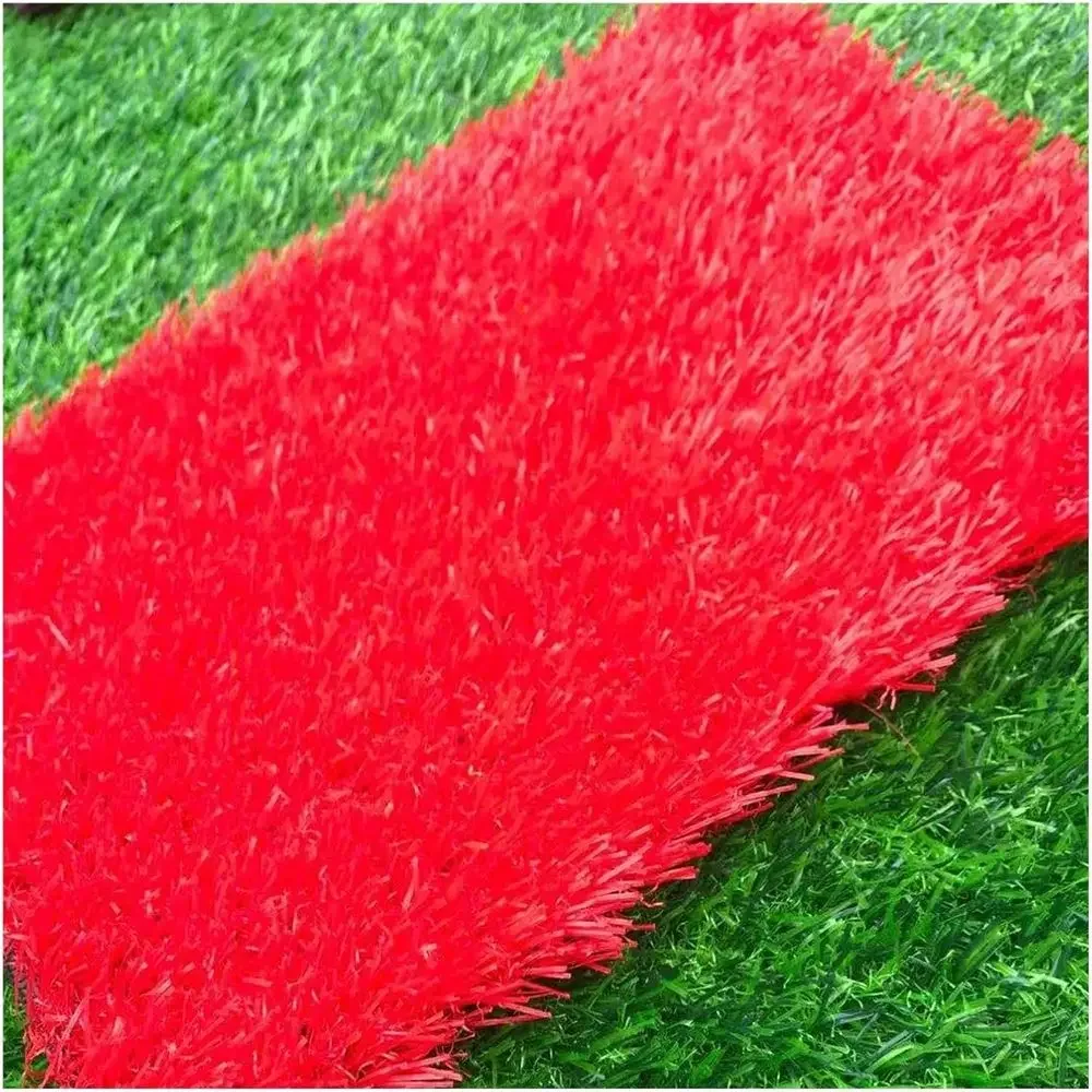 High-Density Breathable UV-Resistant Artificial Grass Roll, Red, 47x118 inches