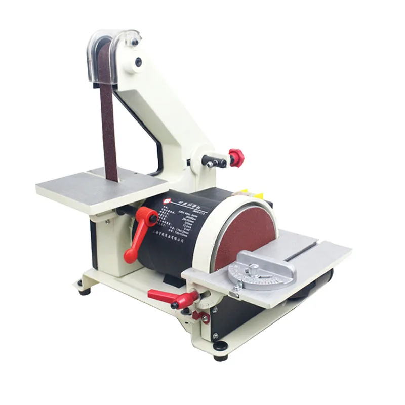 220V 300W Woodworking Sanding Belt Machine Sanding Disc Desktop Polishing Machine Sander Sanding Machine Desktop Knife Grinding
