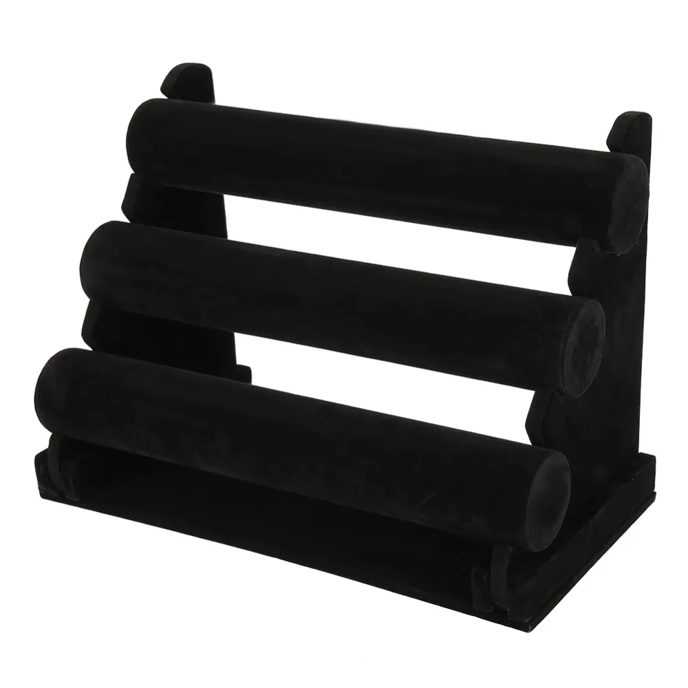 Versatile Flannel Watch Display Rack Black 31 * 17 * 25cm Bracelet Holder Stand Jewelry Display Tower Watch Storage