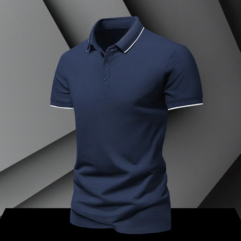 POLO shirt Summer men\'s loose short sleeved T-shirt, ice silk quick drying simple fashion solid color casual short sleeved top