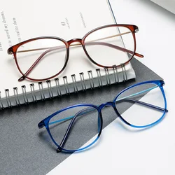 Finished Myopia Glasses for Women Men Square Anti Blue Light Eyeglasses Ultralight Nearsighted Glasses with Diopter 0 To -600