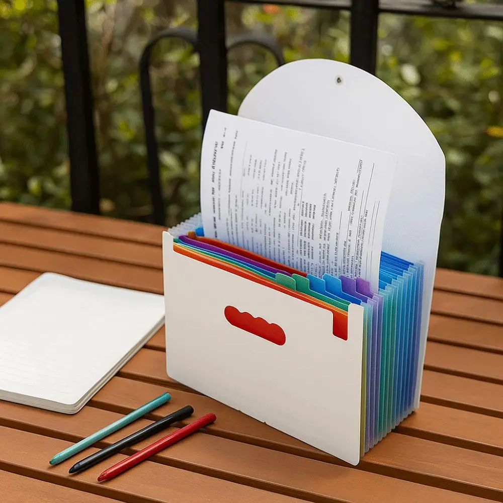 Durable Waterproof A4 File Folder Large Capacity Partition Layer a4 Document Organizer Snap Closure Storage Organizer Office