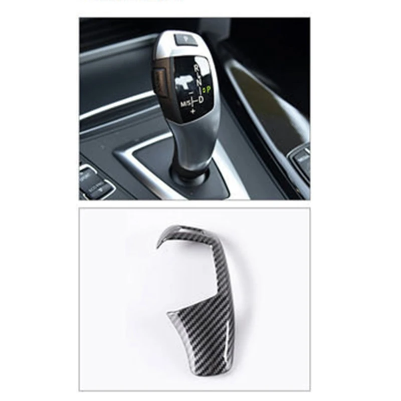 Car Gear Shift Knob Cover For -BMW F20 F30 F31 F34 X5 F15 X6 F16 Carbon Fiber Gear Shift Head Ball Collars Handle Case