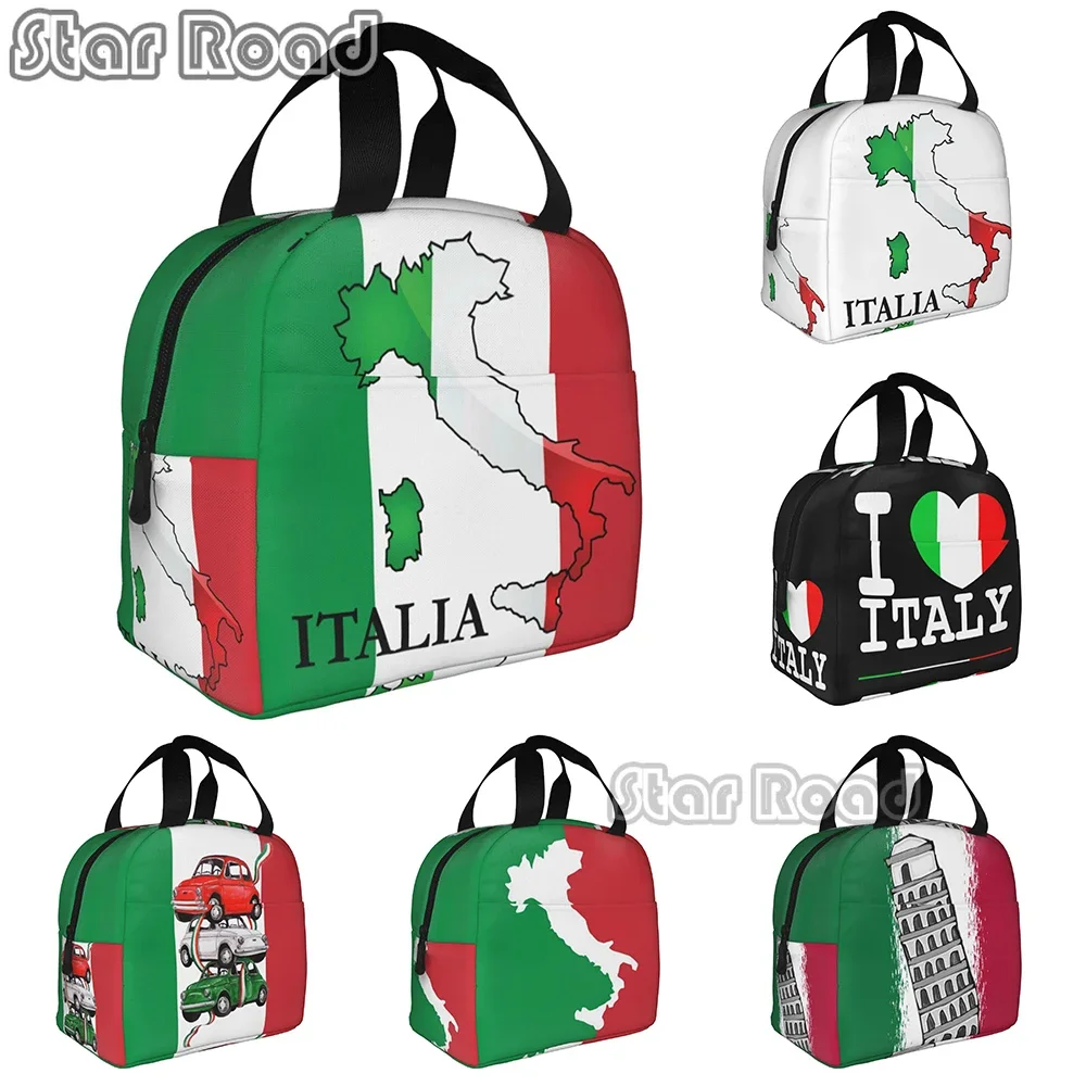 

Flag Of Italy Lunch Bag Women Italian Patriotic Resuable Cooler Thermal Insulated Lunch Box for Work School Picnic Food Bags