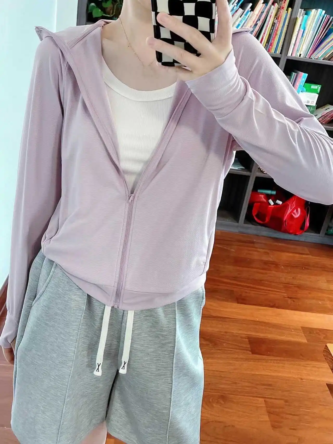 

Summer Women's UV Protection Zipper Hooded Jaet UPF50 Sunscreen Clothing Stand Fit Long Sve Adult Women's Outerwear