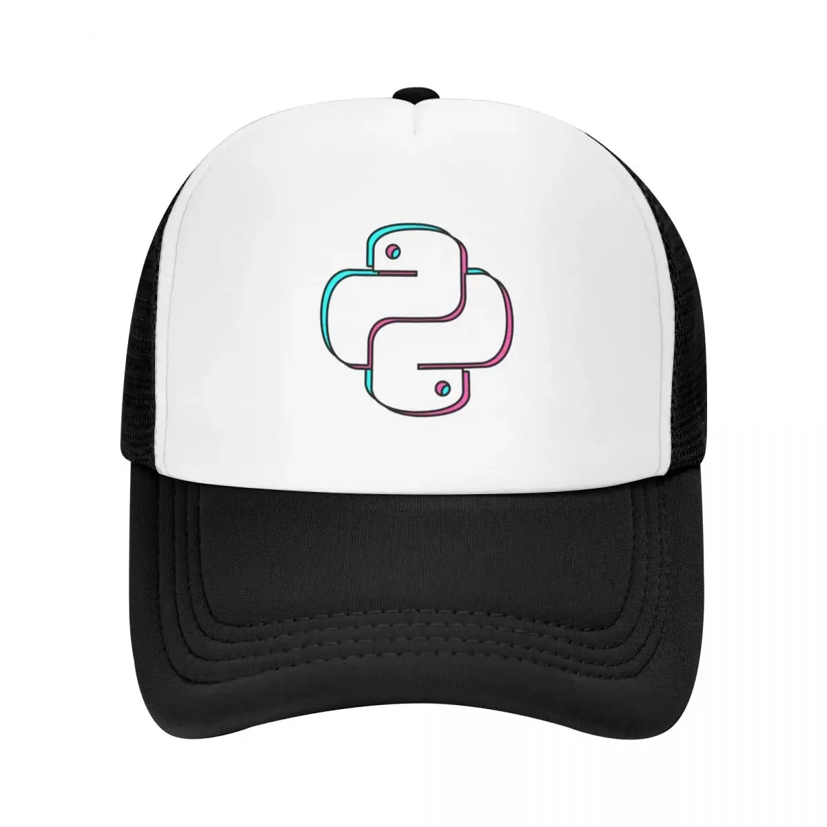 Python Logo Glitch Glitchy Baseball Cap Icon Custom Cap For Man Women's