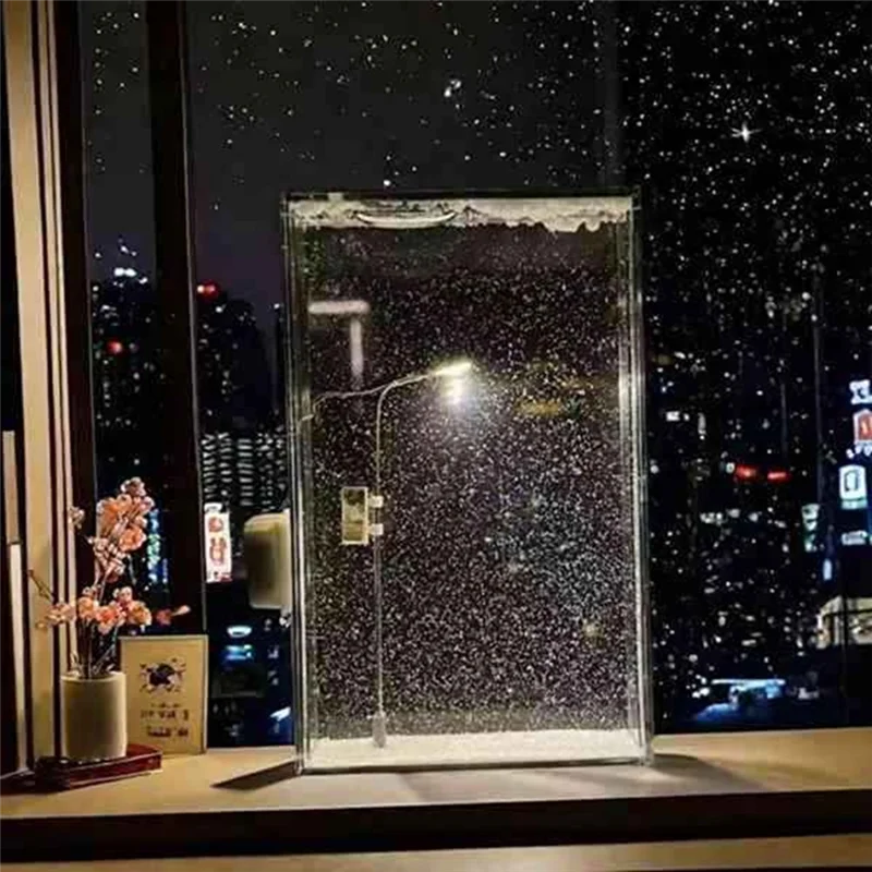 

AS96-2PCS DIY Snow Scene Night Light Material Kit Snow Scene Street Light DIY Material Kit For Interior Decoration And Gift