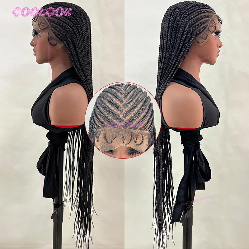 

36 "племенные плетеные парики для чернокожих женщин, синтетический полный парик шнурка, косички, кружевные парики