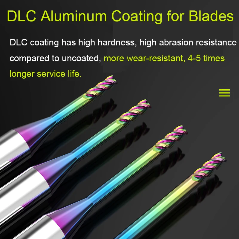 Vsharp Deep Groove Milling Cutter Mini Long Neck End Mill Carbide CNC Tool for Aluminum Copper