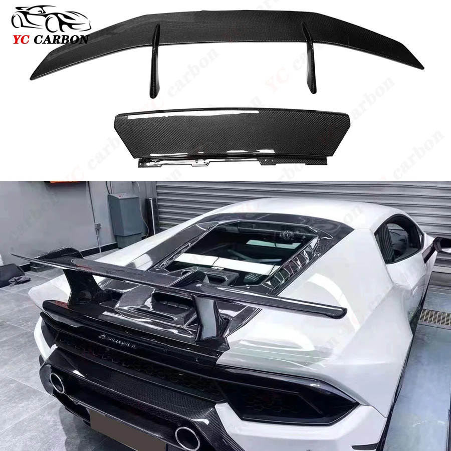 For Lamborghini Huracan  EVO LP610 580 Carbon Fiber Rear Spoiler Rear Wing Lip Tail Trun k SpoilersTail fins Separator Body Kit