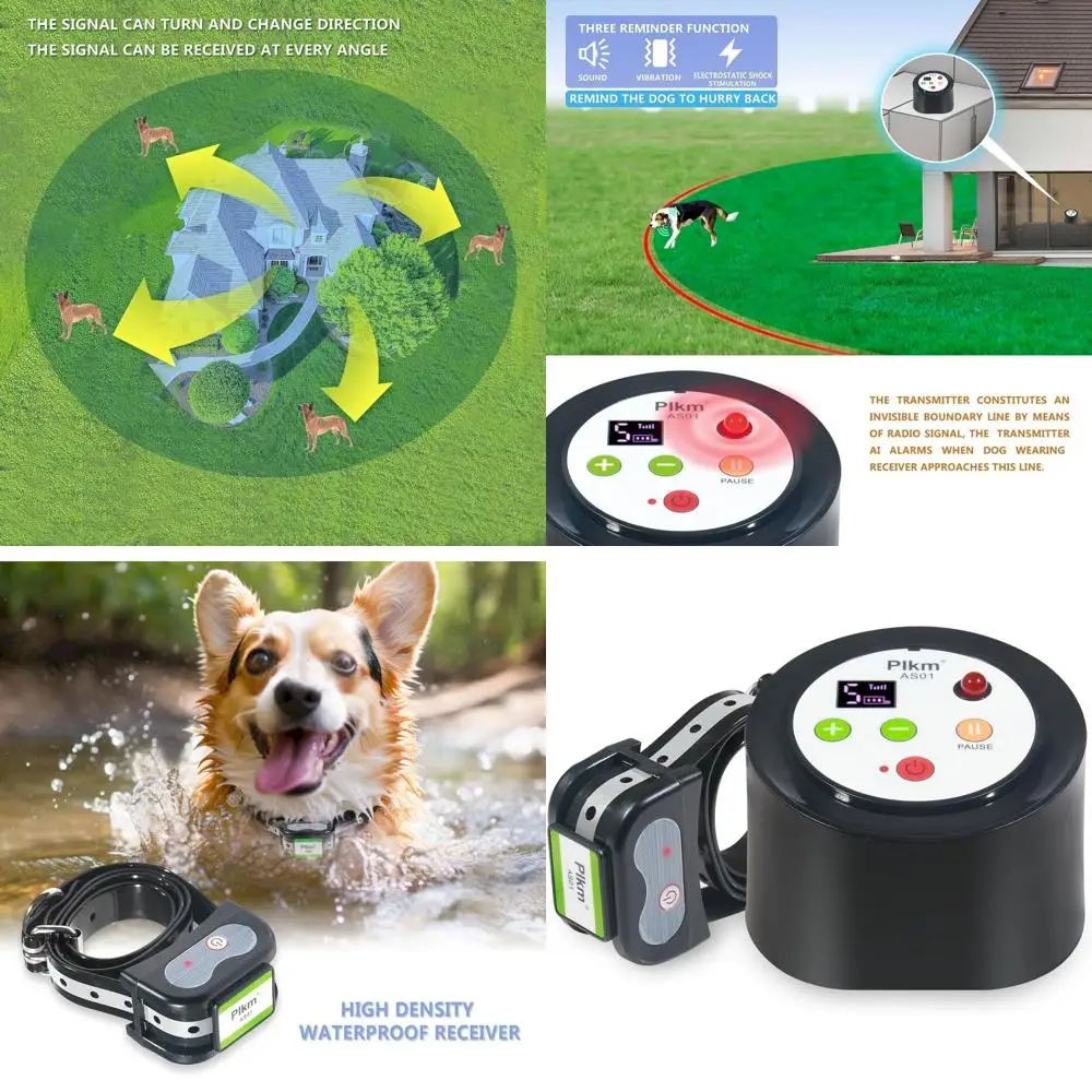 

Беспроводная система ограждения для собак 2026 с ИИ-сигнализацией, 360° ° Сигнал, индикация уровня заряда батареи