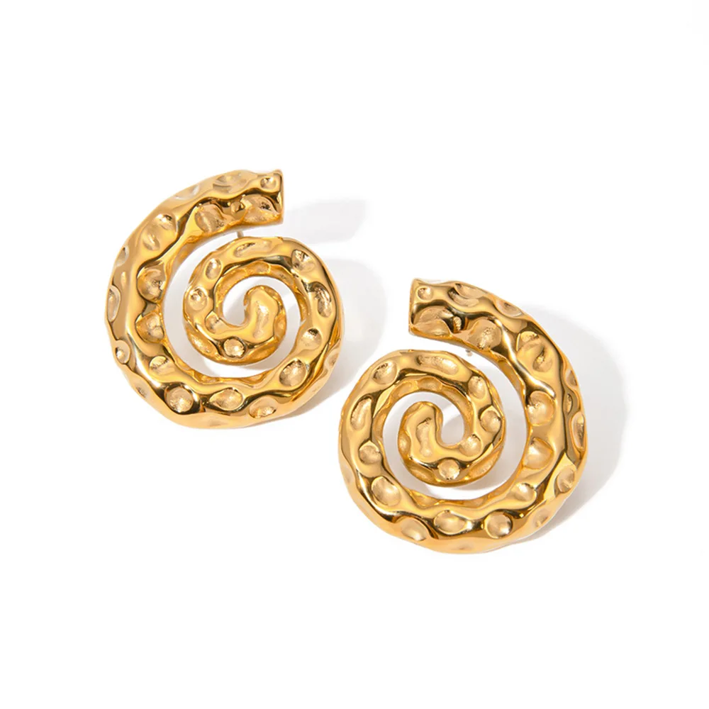 

Stainless Steel PVD 18K Gold Plated Tarnish Waterproof Twist Stud Earring For Woman Jewelry Wholesale INS