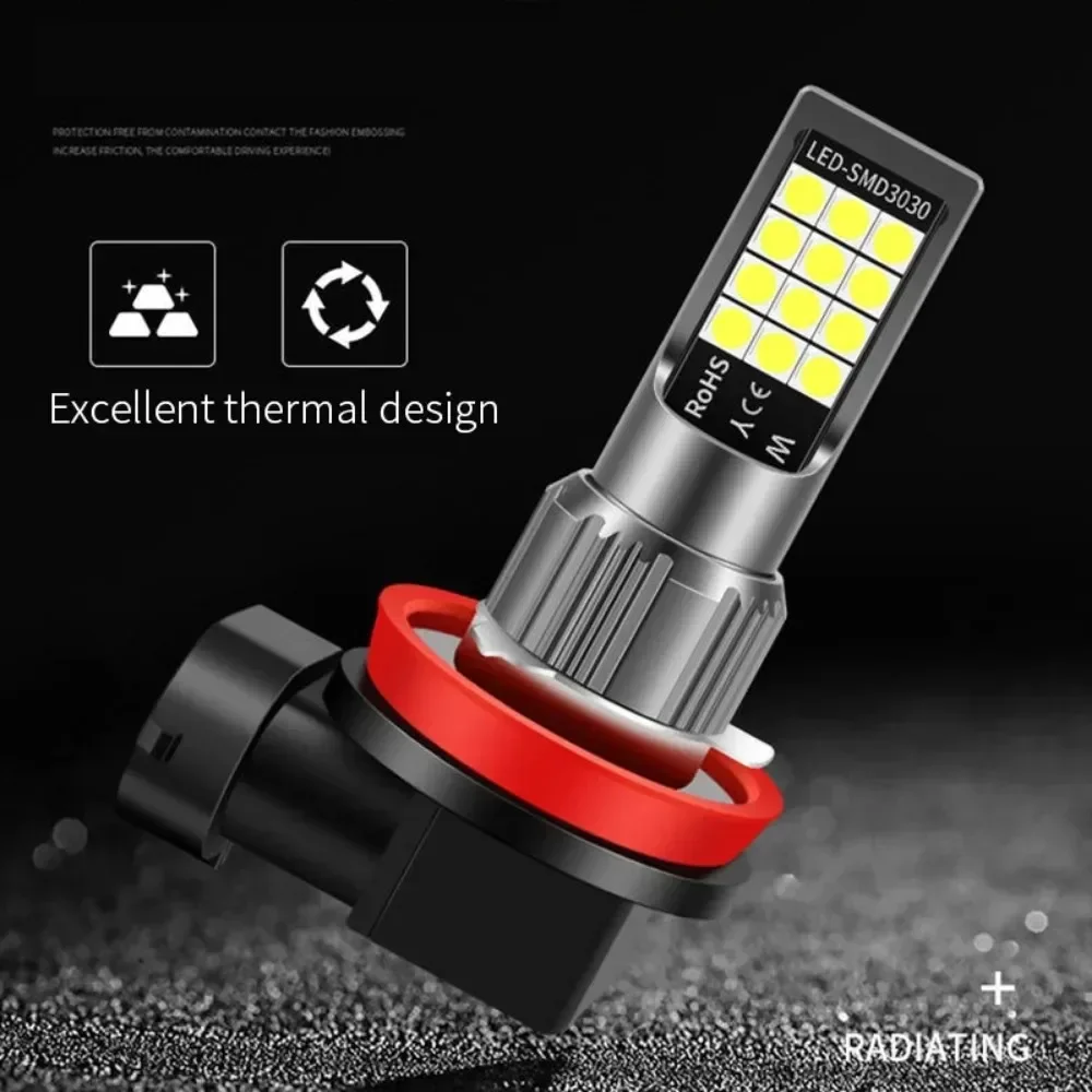 Car LED Fog Light H11H7 9005 9006 with Flashing Emergency Warning Strobe Led Light 9005 9006 H3 880 88112V 24Leds Auto Lights