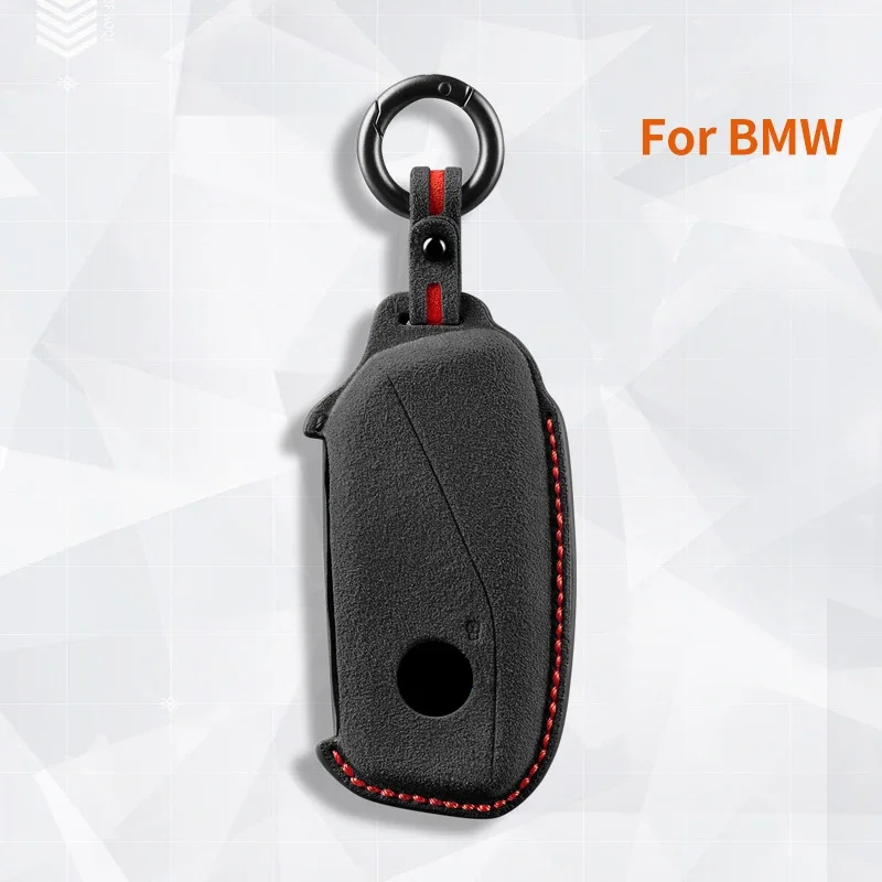 High-quality Suede Car Remote Key Case Cover Shell for BMW 7 Series 735i 740Li X7 X1 U11 2023 I7 G07 LCI XM Keychain Key Shell