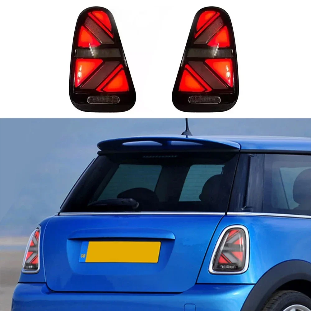 2Pcs Rear Lamp Car Taillight Assembly With Rear Running Light Brake Lamp Reverse Dynamic Turn Signal For Mini Cooper R50 R52 R53